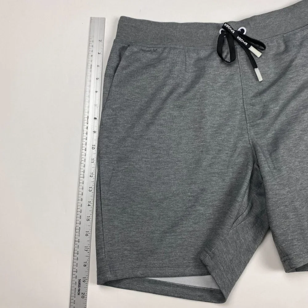 NEW Spyder ProWeb Gym Sweat Shorts Mens Large Gray Running Training - Picture 12 of 14